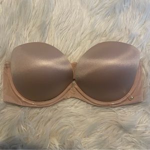 Victoria’s Secret Bra 32D Tan Nude Very Sexy Multi-way Strapless Push-Up